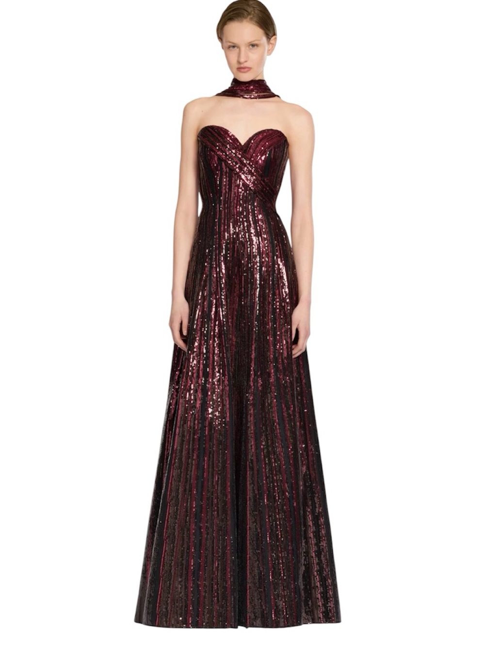 Elie Saab Sequin Embroidered Long Dress